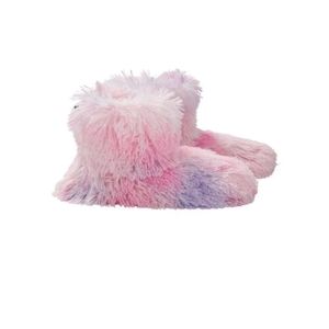 JUSTICE FAUX FUR COZY BOOTIE KIDS GRIPPERS GIRLS PINK PURPLE WHITE